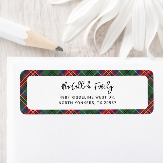 Plaid Rustic Tartan Red Return Address (Insitu)