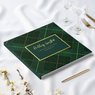 Plaid Rustic Tartan Wedding Gold Foil Guest Book