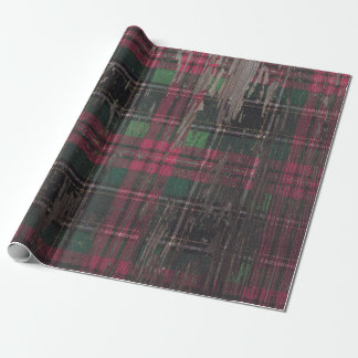 plaid rustic wood holiday christmas wrapping paper