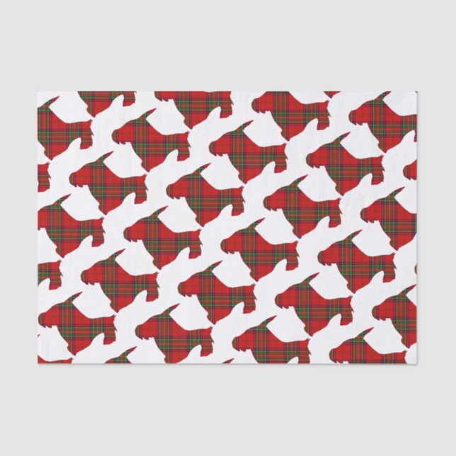 Plaid Scottie Dog Tissue Paper (Front)