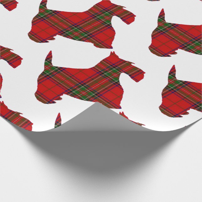 Plaid Scottie Dog Wrapping Paper (Corner)
