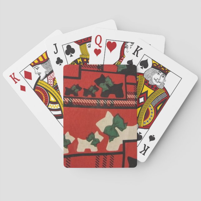 Plaid Scotties & Westies Playing Cards (Back)