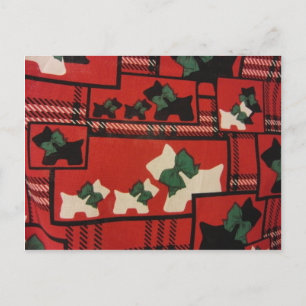 Plaid Scotties & Westies Postcard