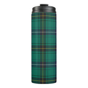 Plaid Scottish Clan Henderson Green Black Check Thermal Tumbler
