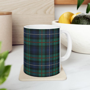 Plaid Scottish Clan Robertson Green Purple Check Coffee Mug