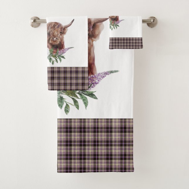 Plaid Scottish Patterns  Bath Towel Set (Insitu)
