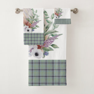 Plaid Scottish Patterns  Bath Towel Set