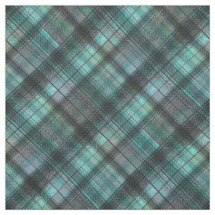 Plaid Scottish tartan blue black classic retro Fabric