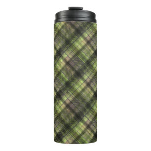 Plaid Scottish tartan green black classic Thermal Tumbler