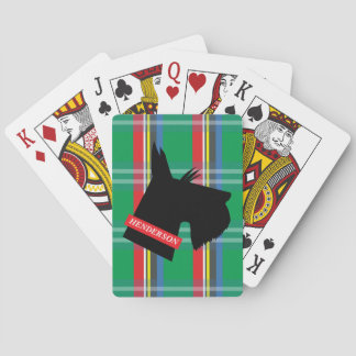 Plaid Scottish Terrier Personalised Playing Cards