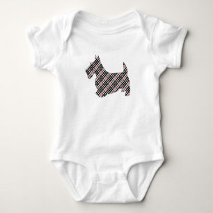 Plaid Scottish Terrier Scotty Dog Baby Bodysuit