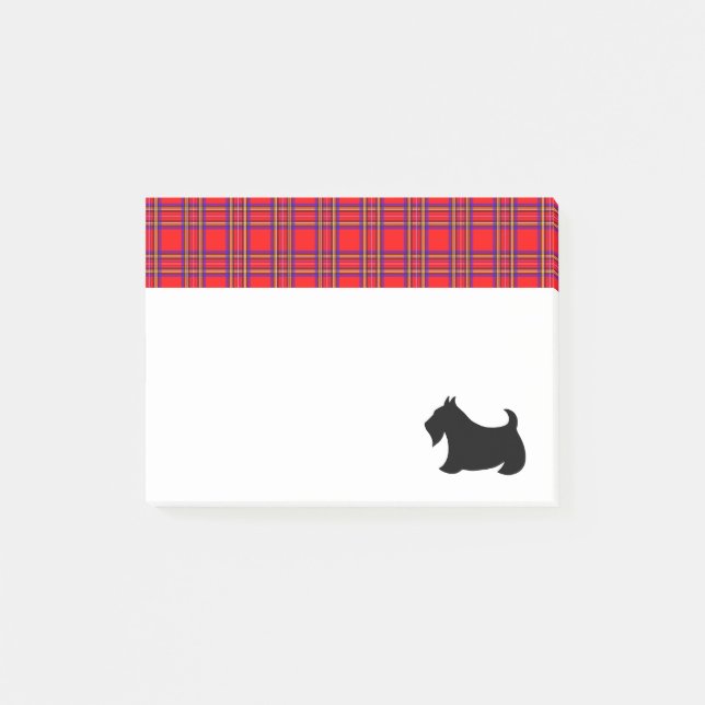 Plaid Scottish Terrier Scotty Post It Notes Gift (Front)