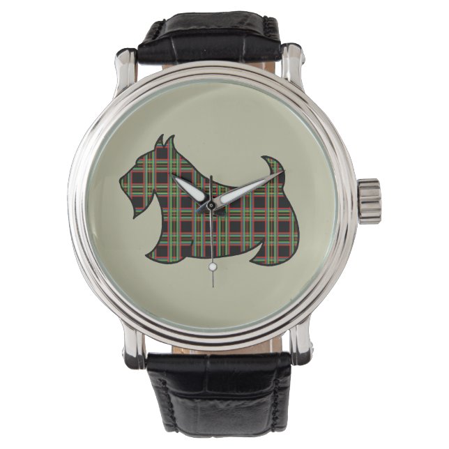 Plaid Scottish Terrier Watch (Front)