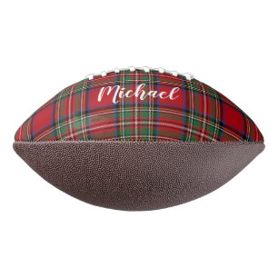 Plaid Script Red Green Tartan Personalised American Football