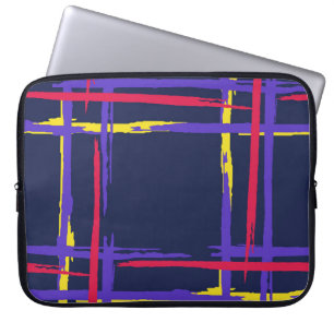 Plaid. Seamless Grunge Stripes. Abstract Texture w Laptop Sleeve