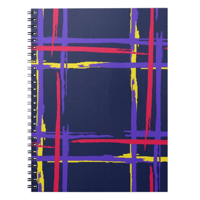 Plaid. Seamless Grunge Stripes. Abstract Texture w Notebook (Front)
