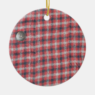 Plaid Shirt Ceramic Tree Decoration
