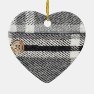 Plaid Shirt Ceramic Tree Decoration