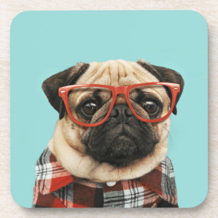 Plaid Shirt Pug Coaster