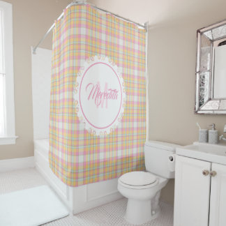 Plaid Shower Curtain - Spring Colours {S2D1}