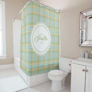 Plaid Shower Curtain - Spring Colours {S2D12}