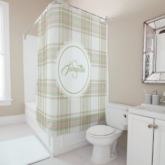 Plaid Shower Curtain - Spring Colours {S2D13}