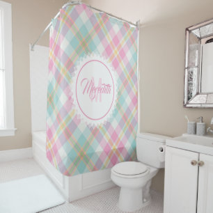Plaid Shower Curtain - Spring Colours {S2D6}