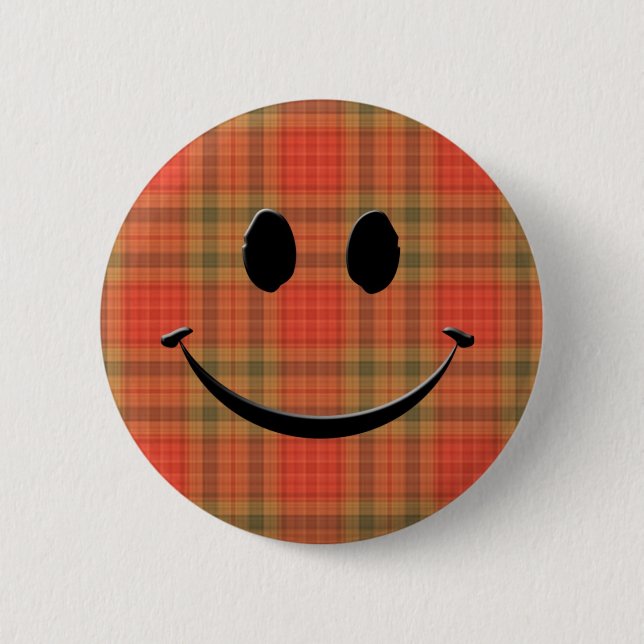 Plaid Smile 6 Cm Round Badge (Front)