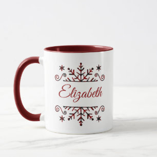 Plaid snowflake  personalised mug