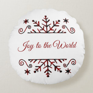 Plaid snowflake  round cushion