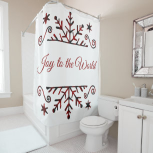 Plaid snowflake  shower curtain