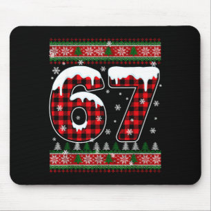 Plaid Snowflake Six Seven Christmas 67 Meme  Mouse Mat