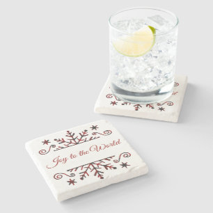 Plaid snowflake stone coaster