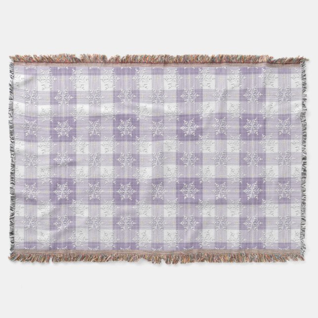 Plaid Snowflake Throw Blanket (Front)