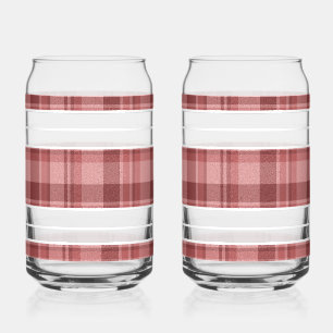 Plaid Soda Glass