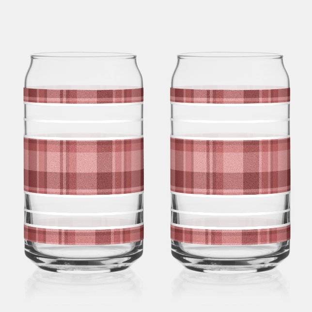 Plaid Soda Glass (Front)