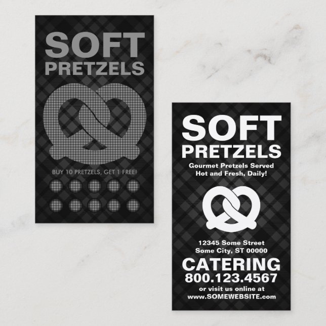plaid soft pretzel punch card (Front/Back)