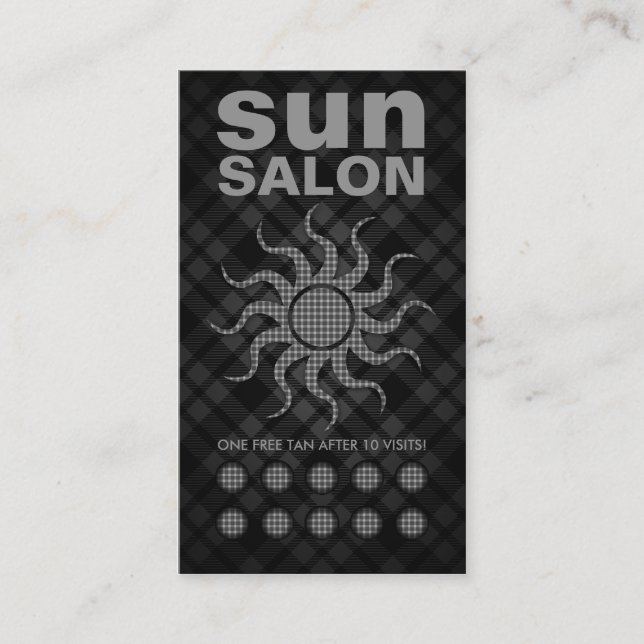 plaid spray tan punch card (Front)