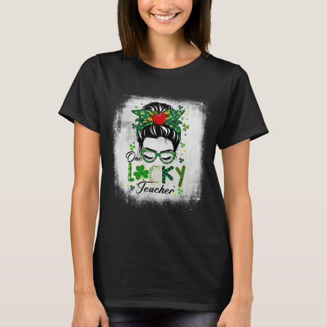 Plaid St Patricks Day Preschool Prek Teachers Luck T-Shirt (Front)