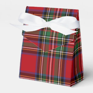 Plaid Stewart Red and Green Party Tartan Favour Box