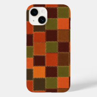 Plaid-style faux leather patchwork