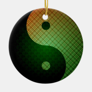 Plaid Sunshine Yin Yang Ornament
