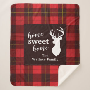 Plaid Sweet Home Wallace Tartan Personalised Sherpa Blanket