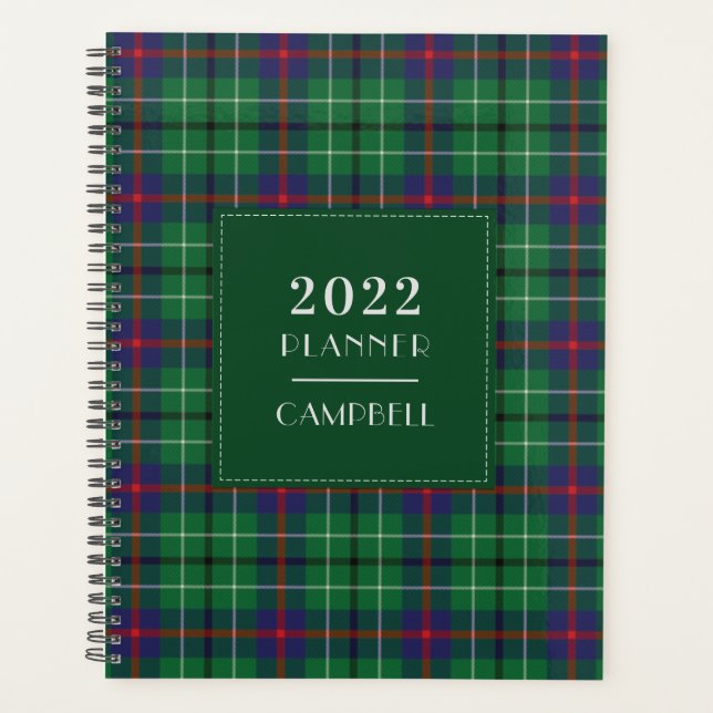 Plaid Tartan 2022 Clan Duncan Chequered Planner (Front)