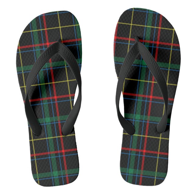 plaid tartan adult flip flops (Footbed)