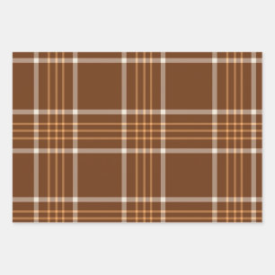  Plaid tartan Autumn Brown and beige Pattern  Wrapping Paper Sheet