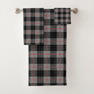 Plaid tartan bath towel set