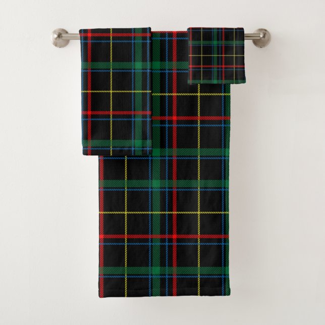 plaid tartan bath towel set (Insitu)