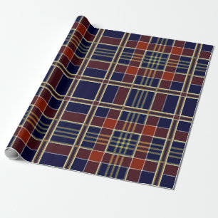 Plaid Tartan Blue and Red  Wrapping Paper
