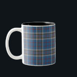Plaid Tartan Blue Grey Check Clan Thompson Rustic Two-Tone Coffee Mug<br><div class="desc">Classic coffee mug featuring the popular traditional clan Thompson Scottish plaid pattern. This classic elegant plaid pattern makes this hot chocolate cup an appreciated gift to every true coffee or tea lover on any special occasion or treat yourself</div>